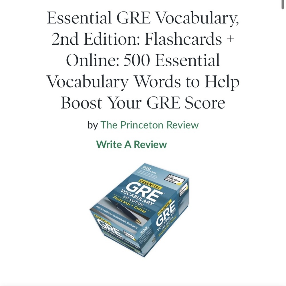 GRE Vocabulary flashcards- The Princeton review